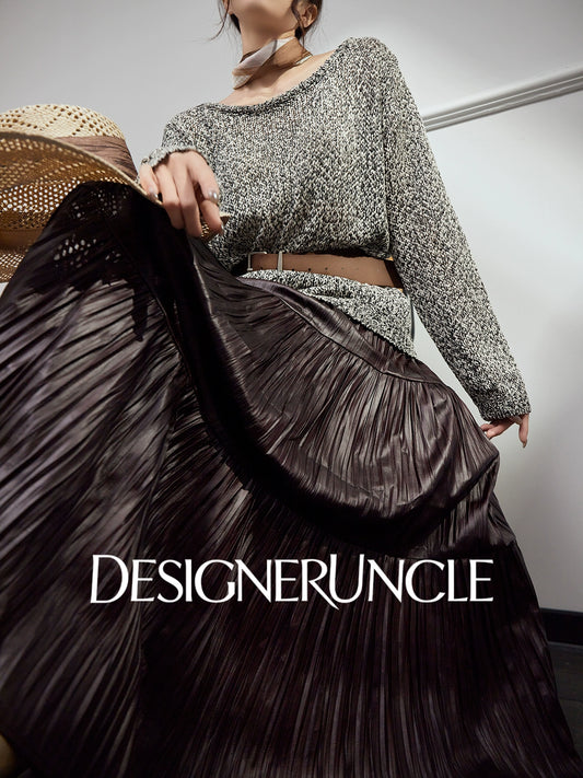 DGU |Flower Gray Knitted New Loose Lazy Style Light Luxury Niche Design Pullover - CHANT.