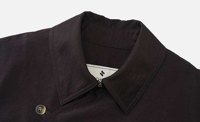 ZHUCHONGYUN Chinese oriental bias shirt collar wool top-YATA.