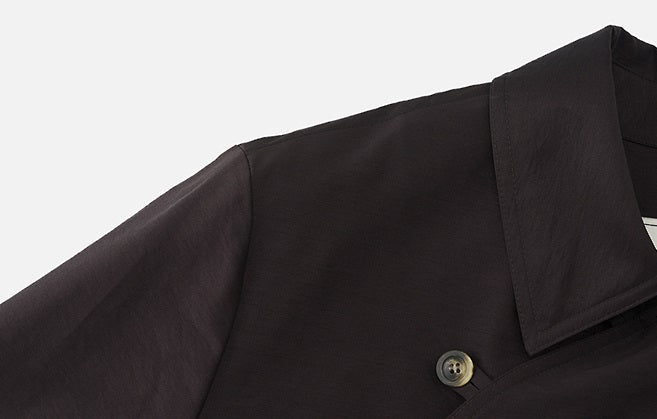 ZHUCHONGYUN Chinese oriental bias shirt collar wool top-YATA.