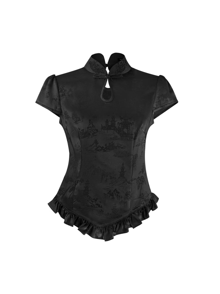 HECO Chinese Acetate Drop Neck Short Sleeve T-Shirt - GAIN.