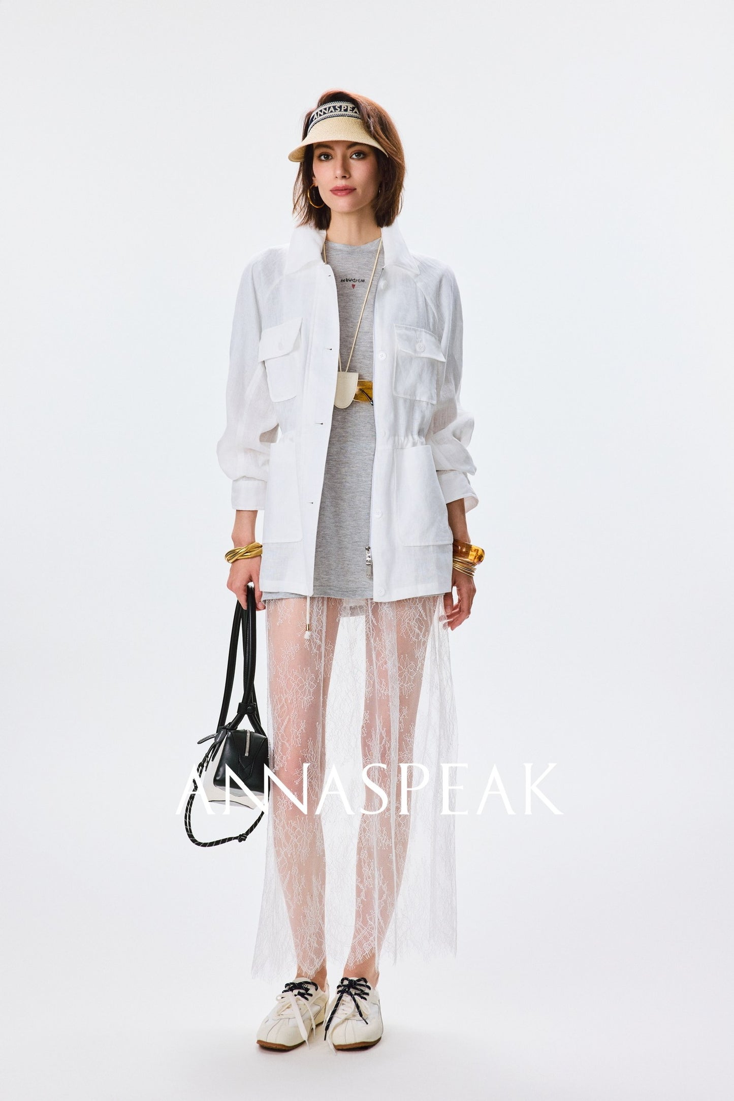 ANNASPEAK  linen light drawstring shunting jacket-SAYE.