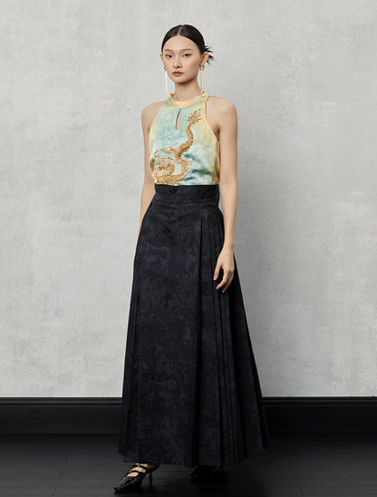 HECO silk tie-dye jacquard vest camisole top women - grat.