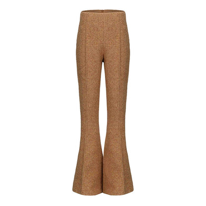 ATELIER MISS LU autumn-winter warm sheep-wool knitted flared pants - CHRISTA