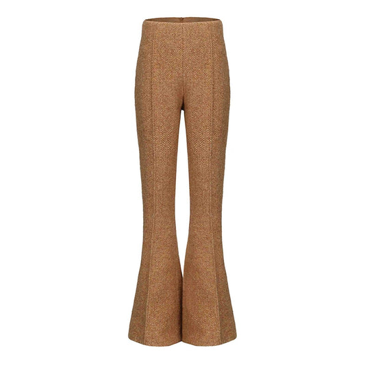 ATELIER MISS LU autumn-winter warm sheep-wool knitted flared pants - CHRISTA