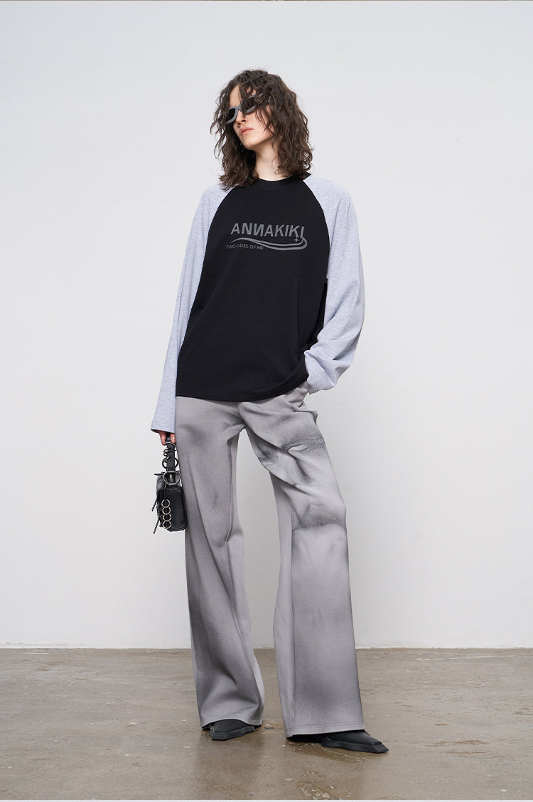 ANNAKIKI women's niche vintage raglan long-sleeved top-DAISUKE