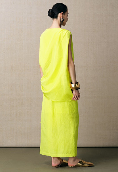 ZHUCHONGYUN asymmetrical sleeveless top with ruched drawstring detailing -XAD.