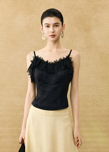 HECO Chinese High-end Acetate Lace Splicing Camisole - ZEPH.