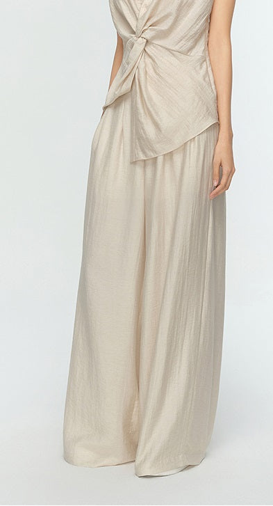 COMME MOI summer high-waisted double pleated wide-leg pants - LEVI.