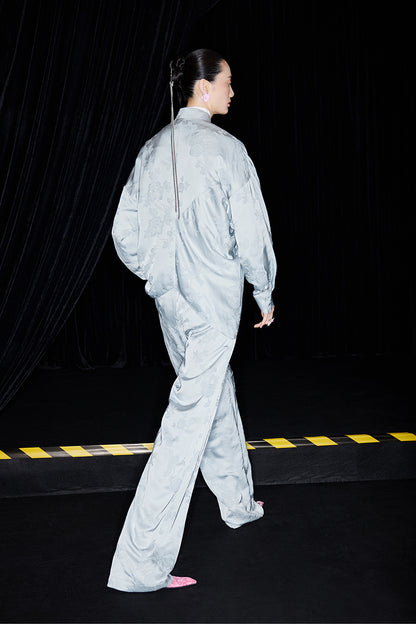 M essential Mackay designer pastel bue disc button placket shirt pant top set - sept.