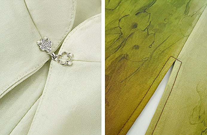 HECO Silk Smudge Chiffon Cheongsam midi sleeveless Dress Women - SIGHT.