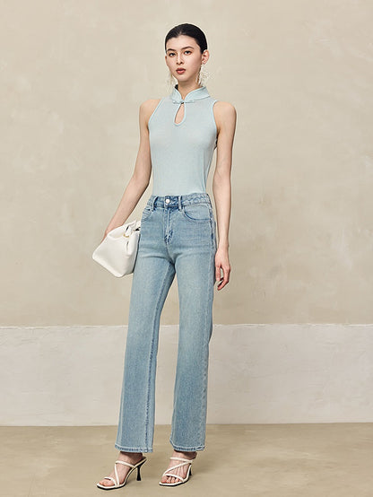 HECO Disc Buckle Knitted Sleeveless Top- ANGLES.