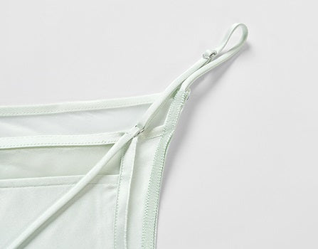 COMME MOI acetate V-neck patchwork suspenders - JUSTICE.