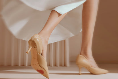 PJJUU nude pointed toe high heels - BIT.