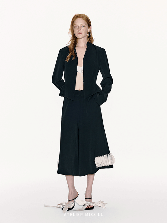 ATELIER MISS LU stacked disc panel design cropped wide-leg pants - JONAS.
