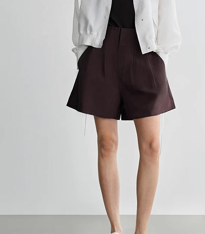 COMME MOI  summer brown high-waisted shorts - CHLOE.