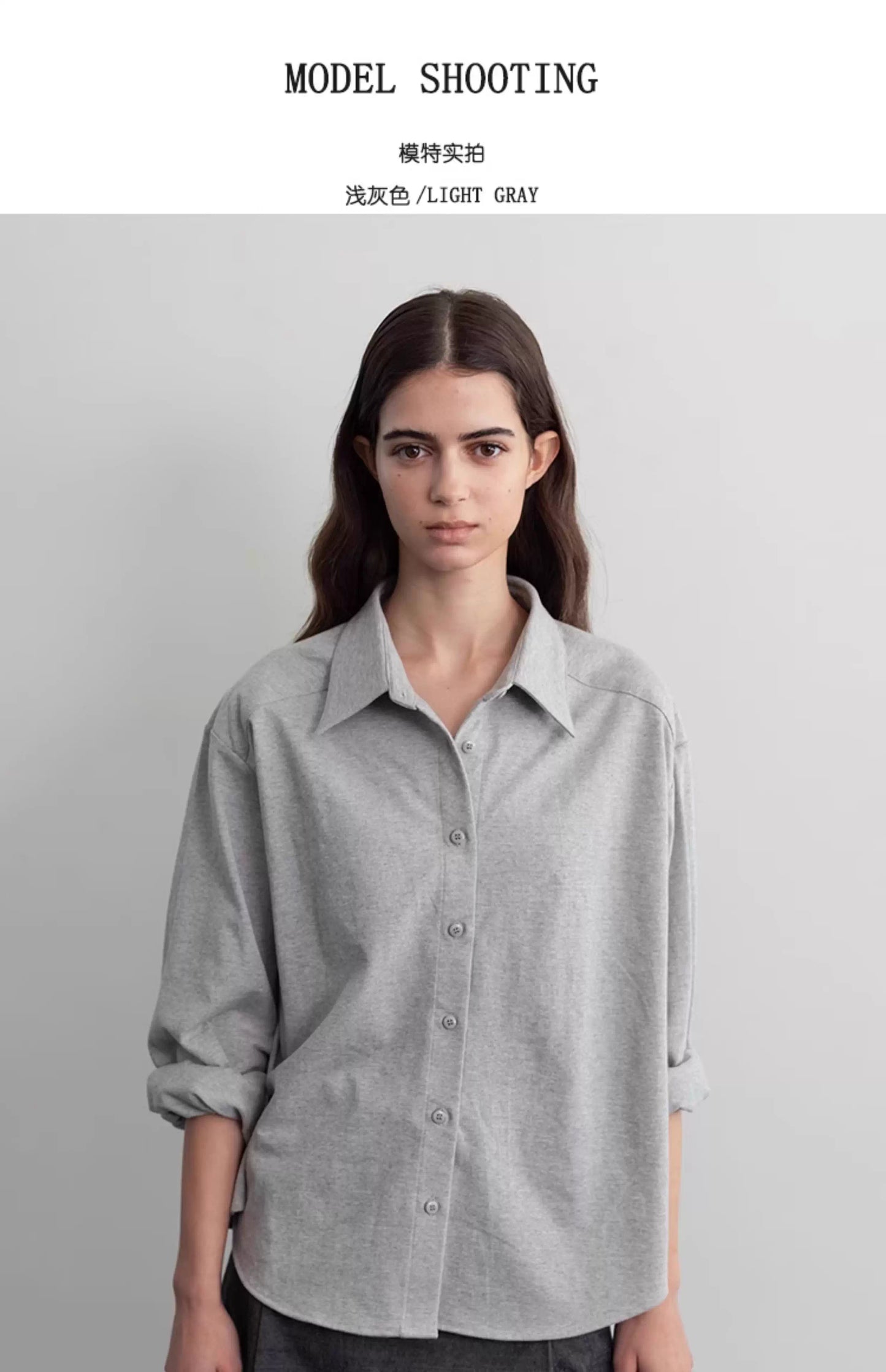Nothing Written long short sleeve t-shirt cotton shirt-IVY!
