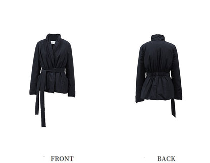 ZHUCHONGYUN placket black loose straight down jacket--ILLUMI.