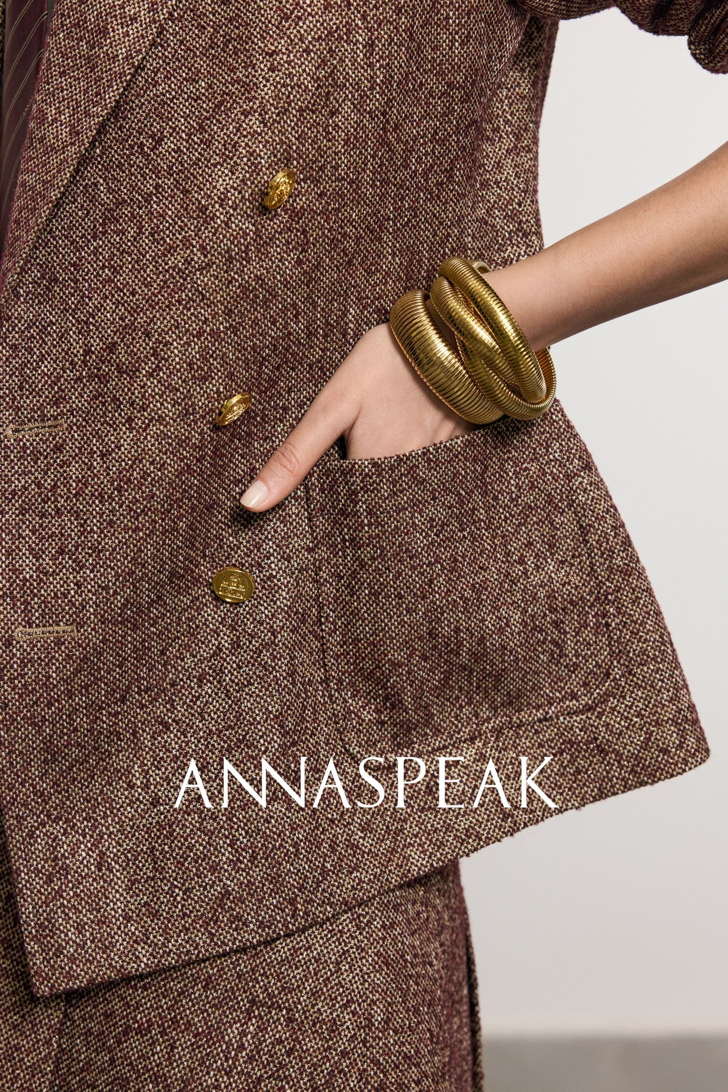 ANNASPEAK ROSSO Red Label  90s Retro Suit Skirt Set-ZEHU.