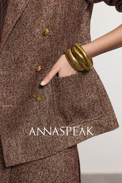 ANNASPEAK ROSSO Red Label  90s Retro Suit Skirt Set-ZEHU.