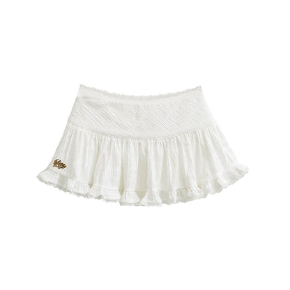 Le Palais Vintage white low-rise skirt-TEE.