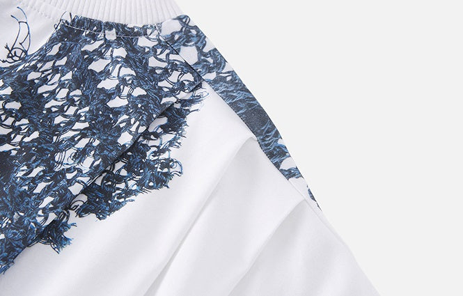 ZHUCHONGYUN woven crew neck short-sleeved T-shirt--OKUMURA.