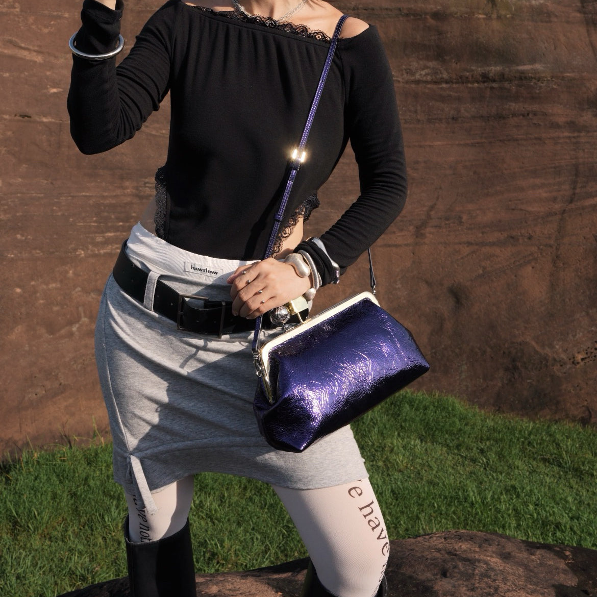 IUBALLET Star Rail Buckle New Mouth Gold Bag - LOVE.