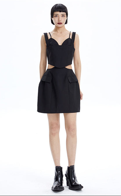 The TINY IN split-out open-waisted strap dress -CACAS