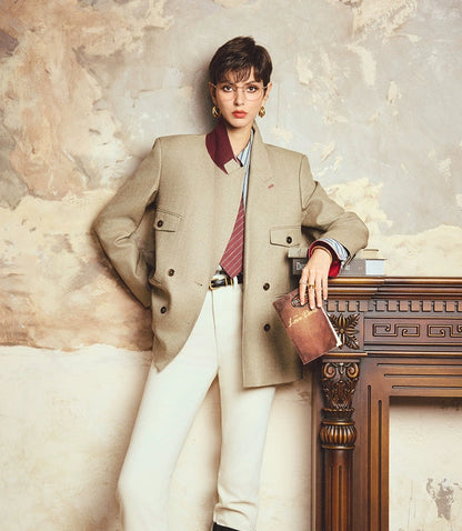 ANNASPEAK ROSSO Red Suit Pants Set-ADIO.