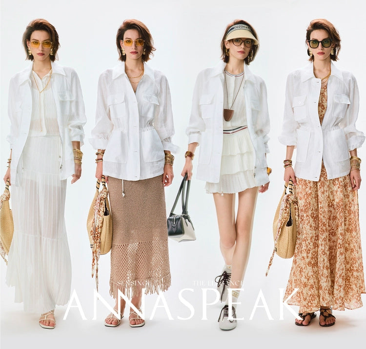 ANNASPEAK  linen light drawstring shunting jacket-SAYE.