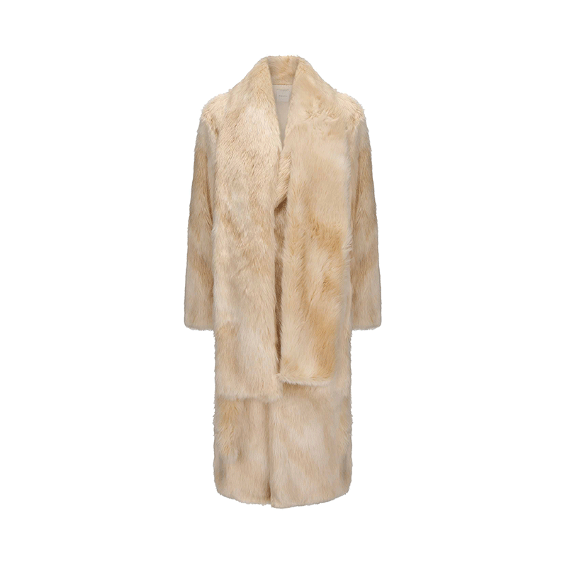 ATELIER MISS LU autumn winter scarf coat all-in-one faux fur winter coat - OLIVE.