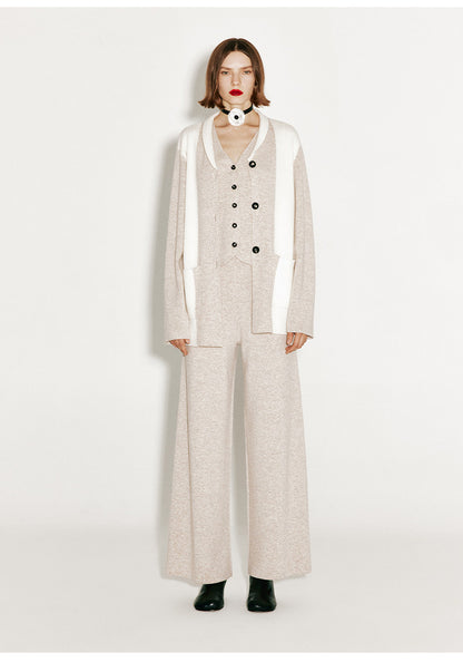 ATELIER MISS LU Fall/Winter cashmere and wool-blend wide-leg straight-leg pants- FIADH