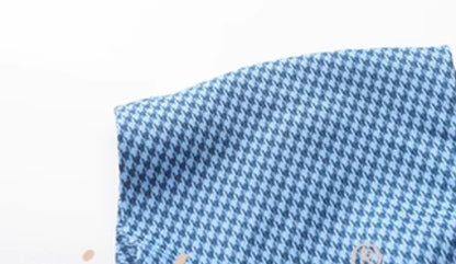 Le Palais Vintage Classic Red and Blue Contrasting Small Plaid Dress-RINDOU.