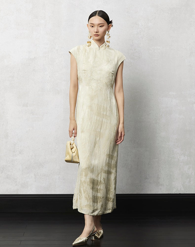 HECO Summer Jacquard Linen Dress Long Skirt - set.