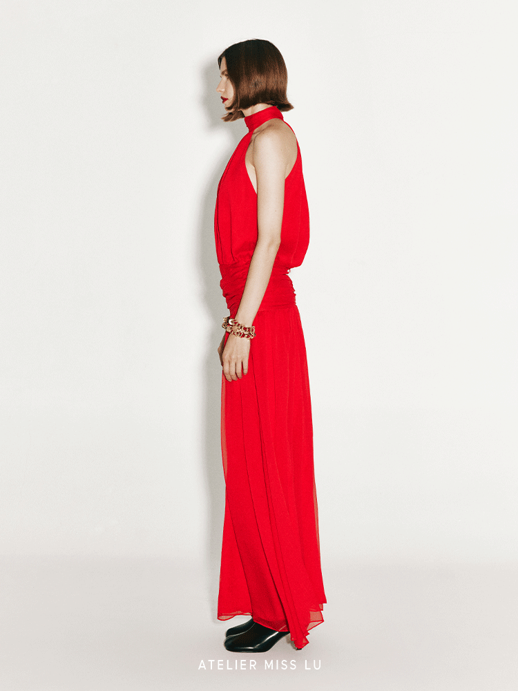 ATELIER MISS LU Flowy Multi-layered Low-Waisted Gown Long Skirt - MILDRED..