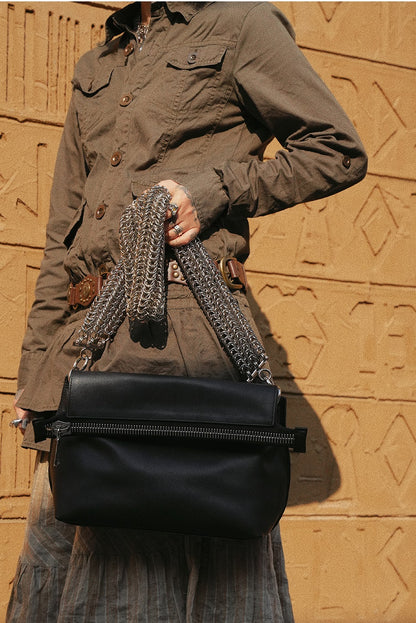 IUBALLET Versatile Black Leather  Bag - PART.