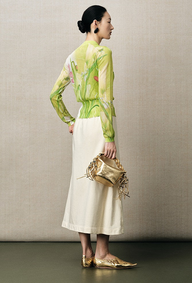 ZHUCHONGYUN flower crew neck print knitted cardigan--ARCHER.