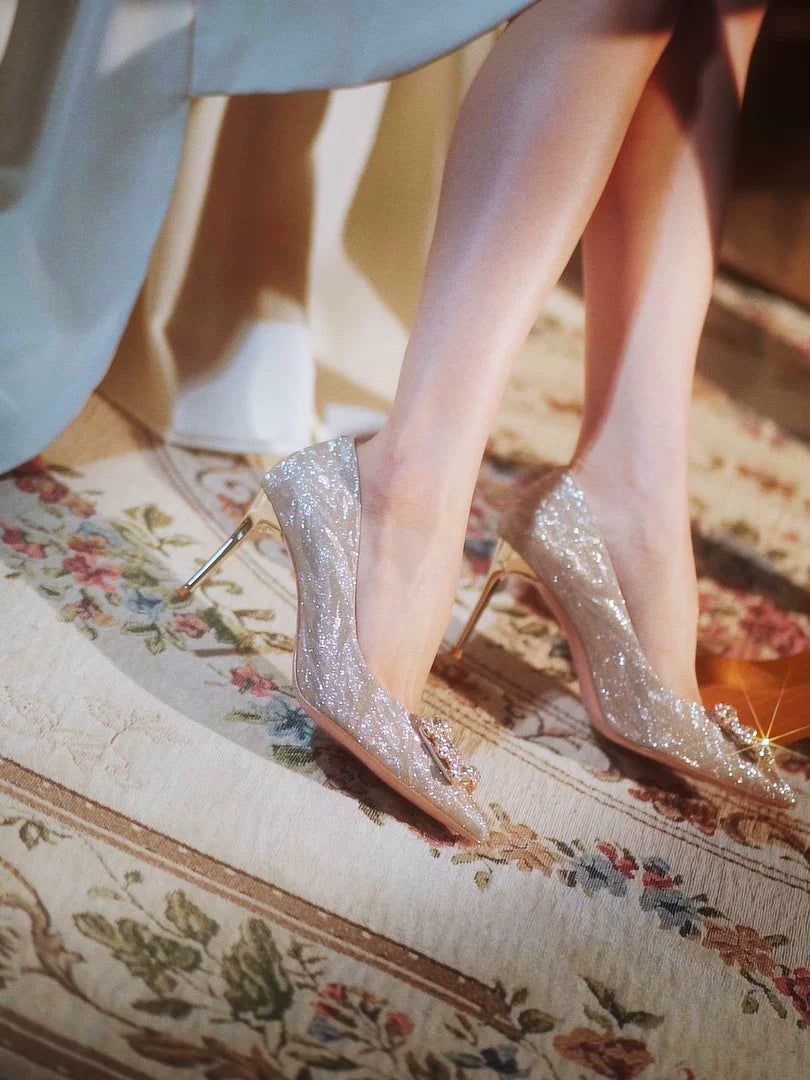 PJJUU Xiuhe champagne color beautiful high heels - MARY.