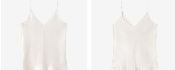 COMME MOI Lu Yan Designer Women's Full Acetate Texture Fashion V-Neck Sling - JAMES.