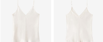 COMME MOI Lu Yan Designer Women's Full Acetate Texture Fashion V-Neck Sling - JAMES.