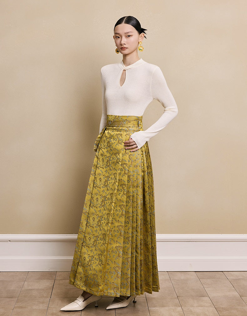 HECO red black white wool Blend twisted cut-out stand collar long-sleeved Knit- secret.