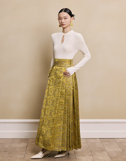 HECO red black white wool Blend twisted cut-out stand collar long-sleeved Knit- secret.