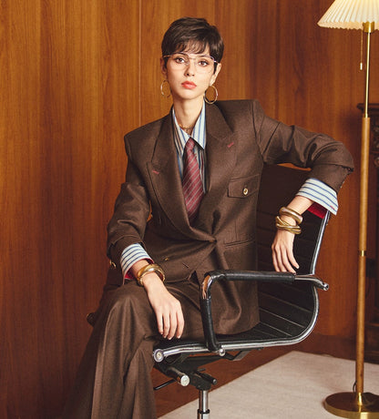 ANNASPEAK ROSSO Red Suit Pants Set-ADIO.