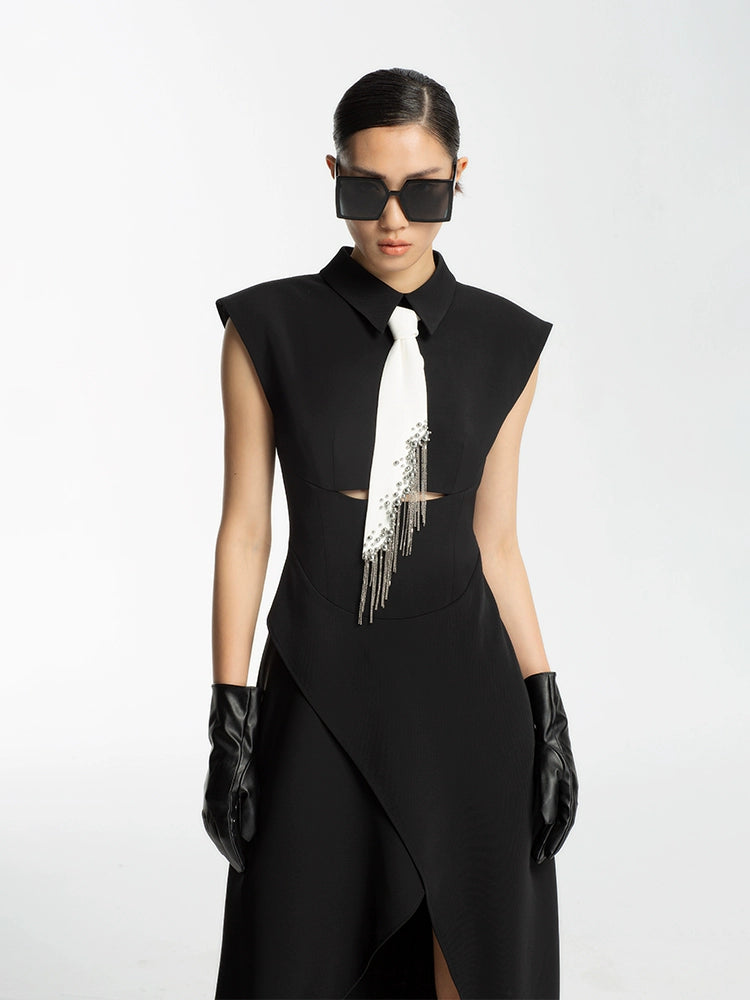 designer elegant LBD black work dress