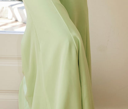 DOLLY Elegant Light Green Sleeveless Halter Neck Backless Long Cocktail Dress-OPRAH