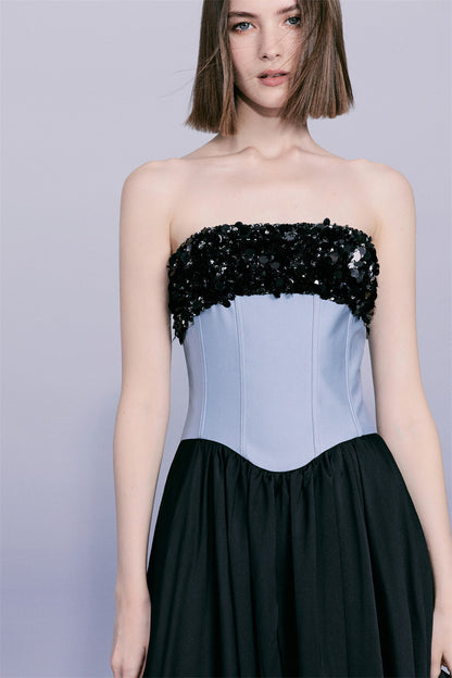 PURITY RING Cocktail Night Stars hand-beaded contrast luxurious dress- Kiss