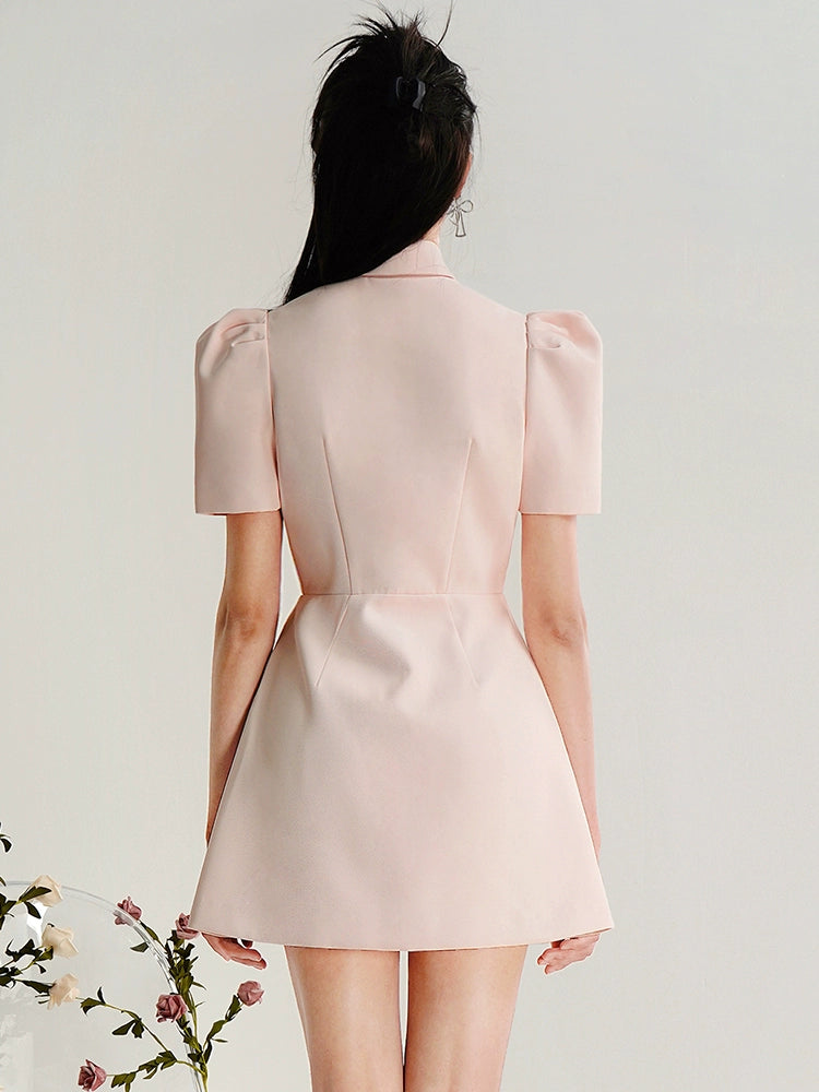 CHECOCRE Stunning Stubble Temperament Commuter Pink Suit Dress - ESSENTIAL