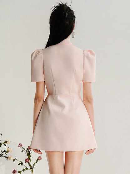 CHECOCRE Stunning Stubble Temperament Commuter Pink Suit Dress - ESSENTIAL