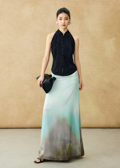 HECO Chinese Acetate Stand-up Collar Waist National Style Jacquard Vest T - FIRE.