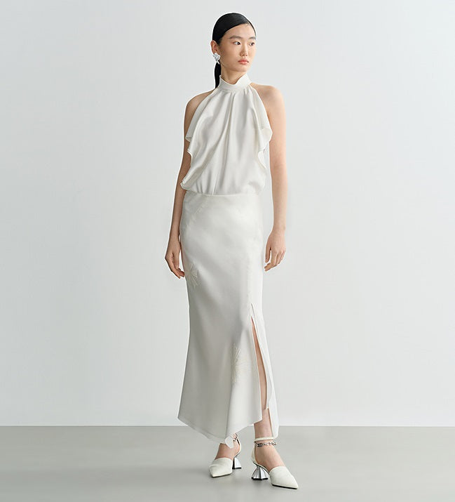 COMME MOI Lv Yan Designer Summer Women's Small Stand Collar Floater Top - ALTER.