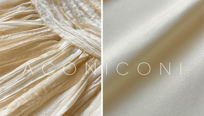 Aconiconi Elegant Wave Pattern Long Sleeve Loose Wedding Guest Dress- Dune